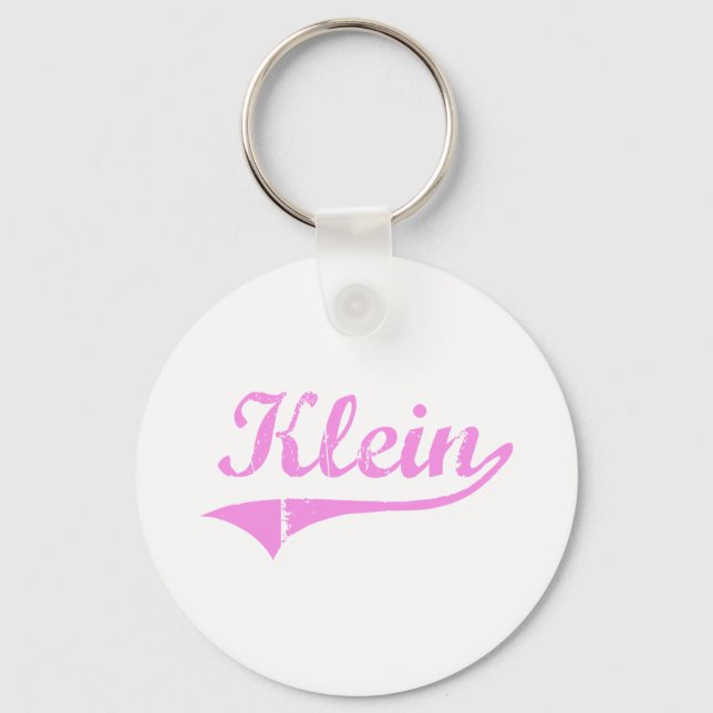 Klein Last Name Classic Style Keychain (Front)