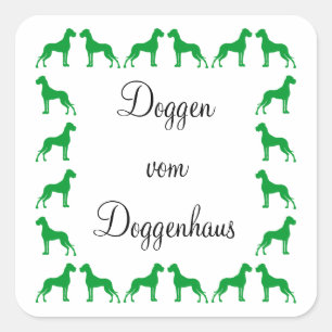 Kleine Doggenaufkleber Square Sticker
