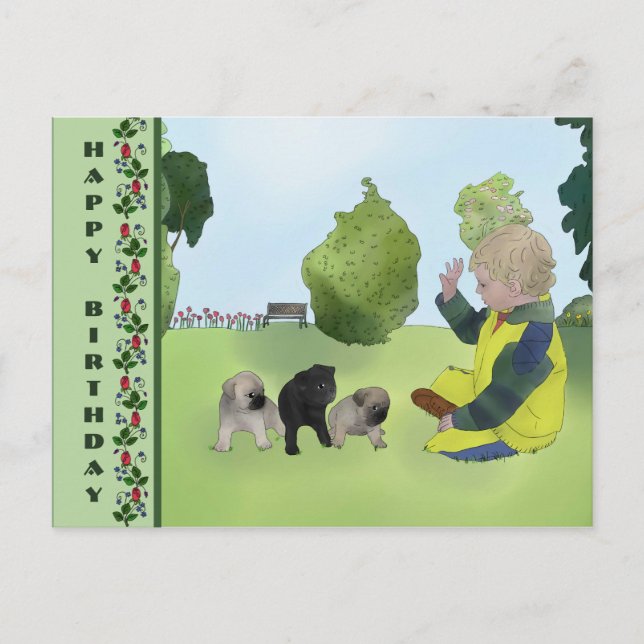 Kleine Möpse Postcard (Front)