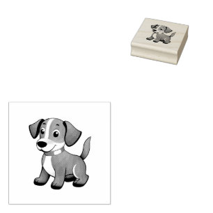 Kleiner brauner Hund, stehend - Rubber Stamp