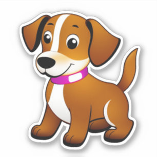 Kleiner brauner Hund, stehend - Sticker
