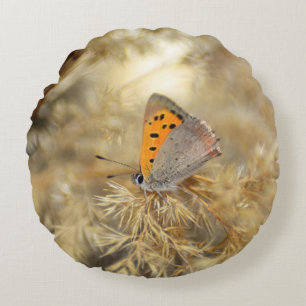 Kleiner Feuerfalter Round Pillow