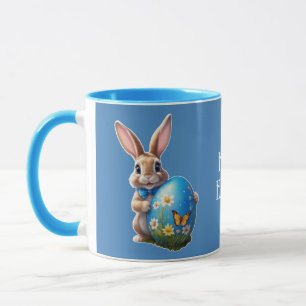Kleiner Osterhase mit blauem Osterei -  Mug