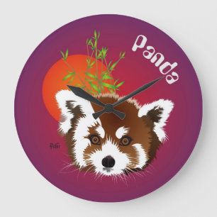 Kleiner Panda, Ailurus fulgens Uhr Large Clock