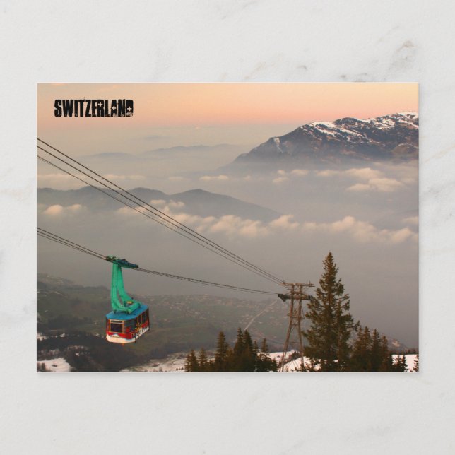 Klewenalp Switzerland Ski Resort Swiss Alp Sunset Postcard (Front)