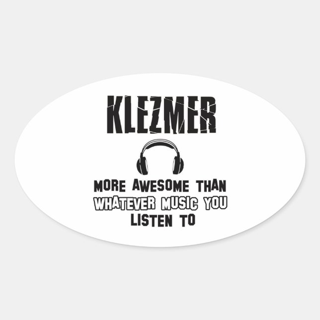 klezmer design oval sticker (Front)