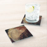 Klimt Danae Gold Art Glass Coaster<br><div class="desc">Turn every sip into a moment of quiet luxury with Klimt’s Danae. Rich gold tones and sensual Art Nouveau curves elevate your space while protecting your surfaces. This glass coaster blends vintage elegance with modern function—perfect for art lovers who refuse boring décor.</div>