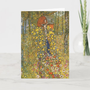 Klimt Farm Garden avec carte de voeux Crucifix