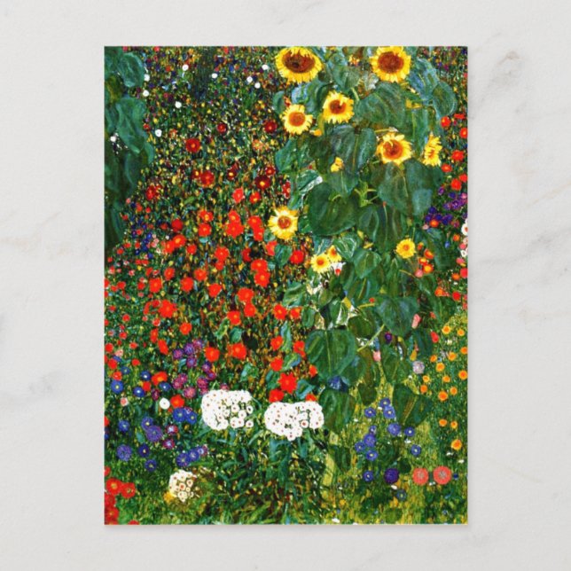 Klimt - Farm Garden with Sunflowers Postcard (Front)
