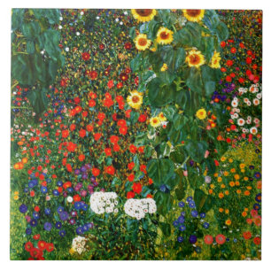 Klimt - Farm Garden with Sunflowers, Tile