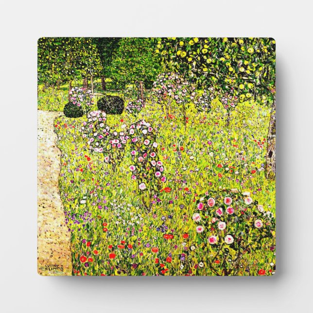Klimt - Fruit Garden with Roses, Gustav Klimt art, Plaque (Front)