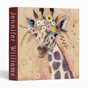 Klimt Giraffe   Adorned In Flowers Binder