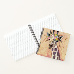 Klimt Giraffe Adorned In Flowers Notebook