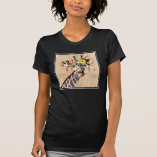 Klimt Giraffe Crown Of Flowers T-Shirt
