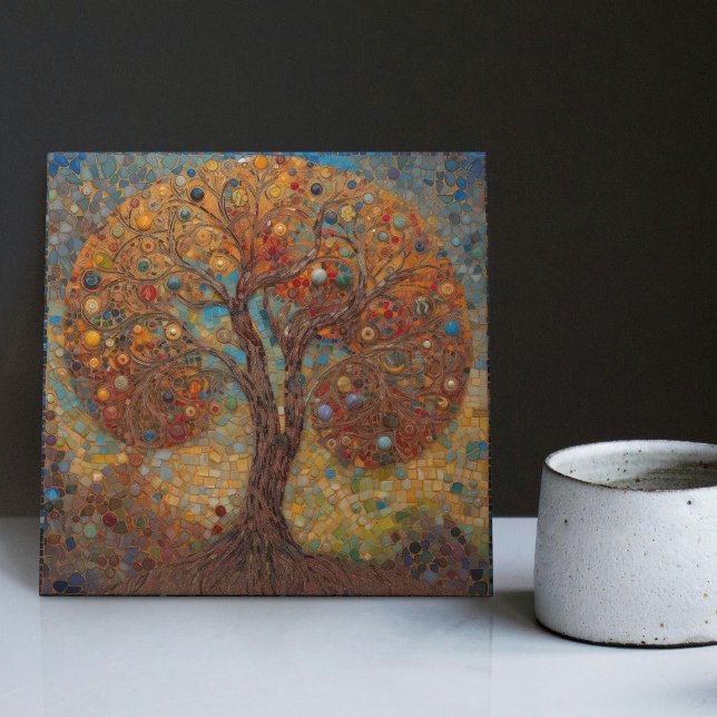 Klimt Golden Tree of Life Abstract Art Nouveau Cer Tile (Creator Uploaded)