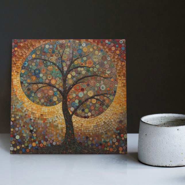 Klimt Golden Tree of Life Abstract Art Nouveau Cer Tile (Creator Uploaded)