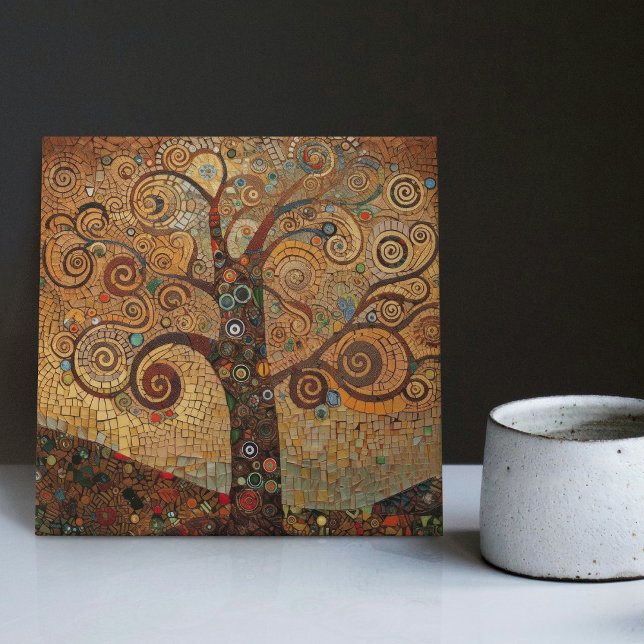 Klimt Golden Tree of Life Abstract Art Nouveau Cer Tile (Creator Uploaded)