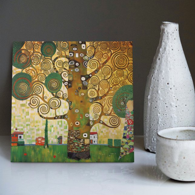Klimt Golden Tree of Life Abstract Art Nouveau Tile (Creator Uploaded)