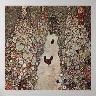 Klimt, Gustav Garden with Roosters Poster
