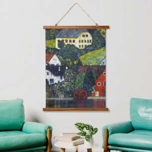 Klimt Houses at Unterach am Attersee Landscape Hanging Tapestry