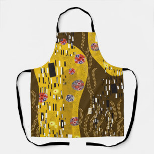 Klimt Inspired Gold Pattern Art Nouveau The Kiss Apron