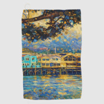 Klimt-inspired Golden Monterey Harbor Dreams