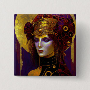 Klimt Inspired Queen Goddess Button
