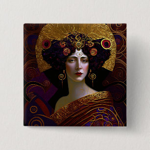 Klimt Inspired Queen Goddess Button
