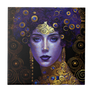Klimt Inspired Queen Goddess Ceramic Tile