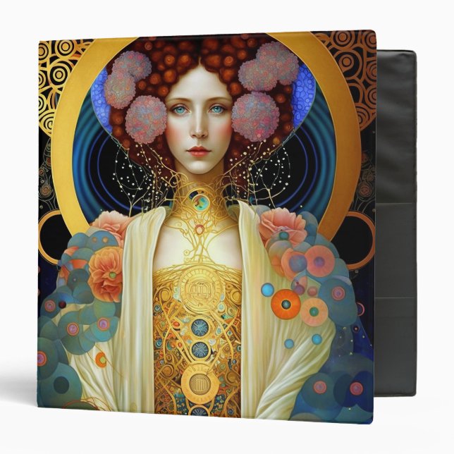 Klimt Inspired Queen Goddess Fantasy Art Binder (Front/Inside)
