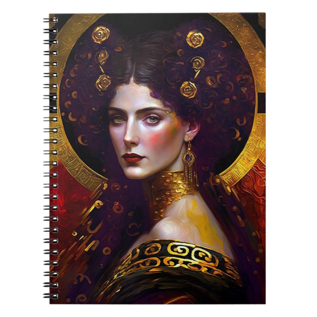 Klimt Inspired Queen Goddess Notebook (Front)