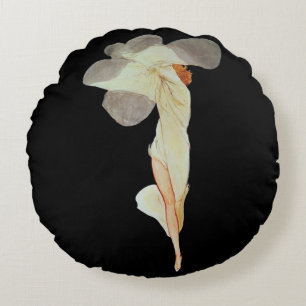 Klimt-Inspired Surreal Round Pillow