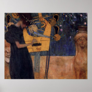 Klimt Music Harp Poster
