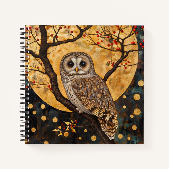 Klimt Owl Notebook/Sketchbook Notebook (Front)