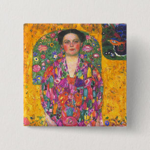 Klimt Portrait of Eugenia Primavesi 2 Inch Square Button