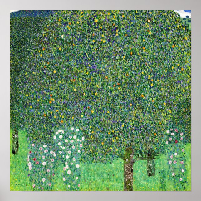 Klimt - Rosebushes Under The Trees Poster (Front)