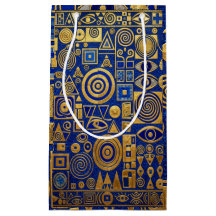 Klimt Style Blue+Gold Egyptian Revival