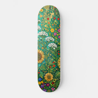 Klimt Sunflower Meadow Skateboard