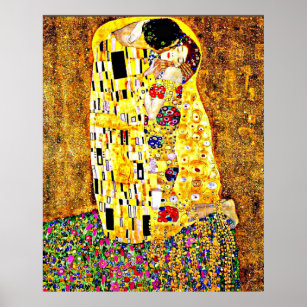 Klimt - The Kiss (full length) fine art Poster