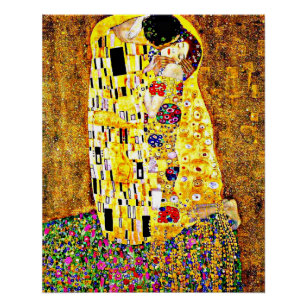 Klimt - The Kiss (full length) fine art Poster
