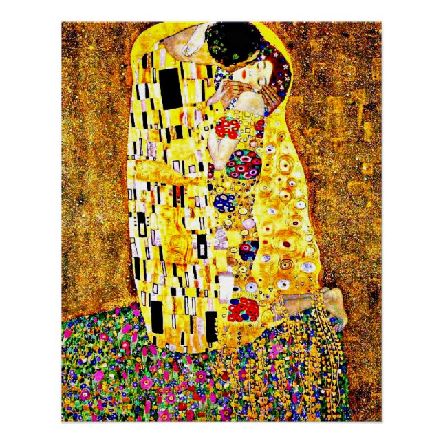 Klimt - The Kiss (full length) fine art Poster (Front)
