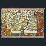 Klimt - The Tree of Life, stoclet frieze Throw Blanket<br><div class="desc">Gustav Klimt artwork,  The Tree of Life,  stoclet frieze</div>