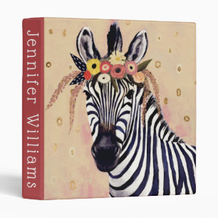 Klimt Zebra   Adorned In Flowers Binder