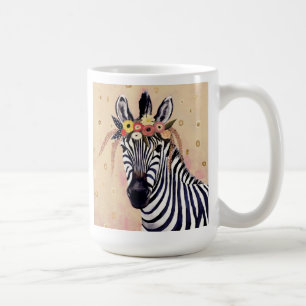 Klimt Zebra   Adorned In Flowers Coffee Mug