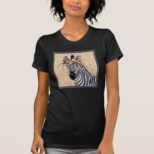 Klimt Zebra Adorned In Flowers T-Shirt
