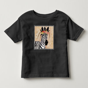 Klimt Zebra   Crown Of Flowers Toddler T-shirt