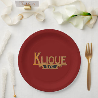 KLIQUE PLAQUE Car Club Paper Plate