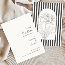 Klivia Elegant Flower Botanical Save the Date