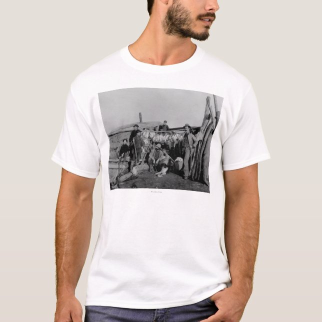 Klondike men after hunting ptarmigan in Nome T-Shirt (Front)