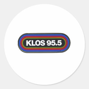 Klos fm radio station vintage classic rock  round sticker